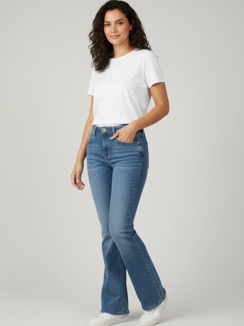 High-Rise Light Blue Flare Jeans